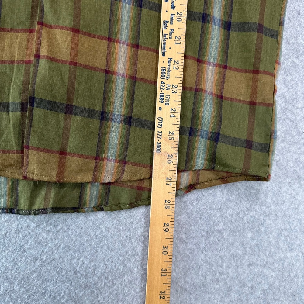 Vintage Du Mauriet Plaid Shirt Olive Quiet Luxury Old Money Mens M - Picture 5 of 6